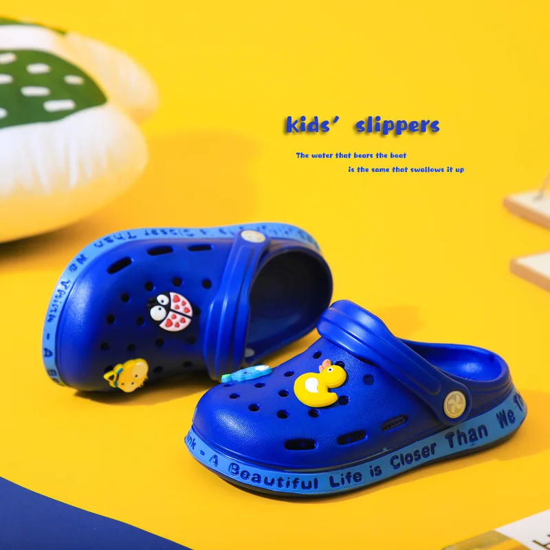 Sandals Boys Girls Soft Sole Anti Slip Cartoon Cute Breathable Hole Shoes Flat Heels New Summer