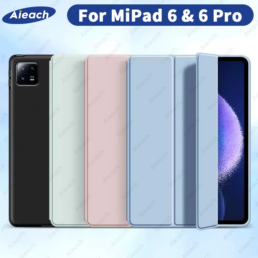Для Funda Xiaomi Pad 6 Чехол для mi pad 6 6 Pro Чехол Авто Пробуждение и сон силиконовый чехол поддержка магнитной Зарядки