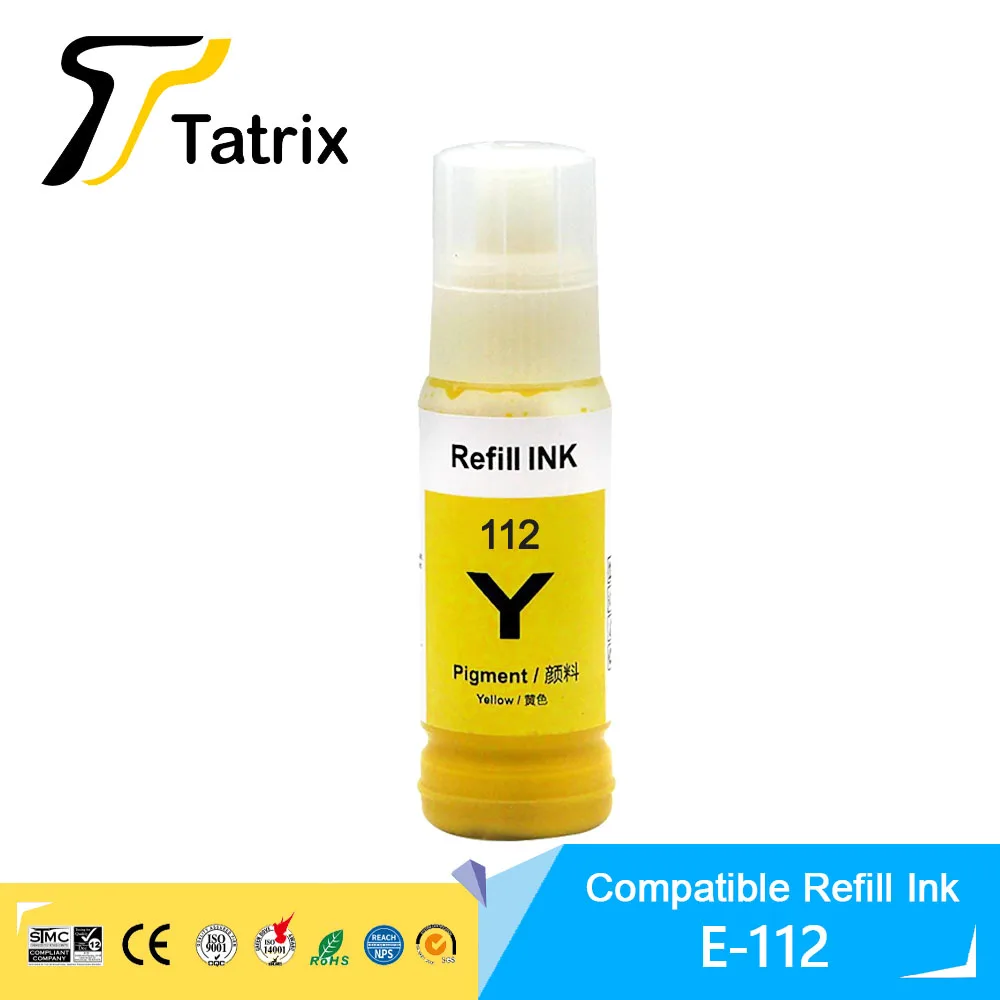 Tatrix 112 Premium Color Compatible Bulk Bottle Water Based Refill Ink for Epson EcoTank L6550/L6570/ L6580/L11160/ L15150/15160