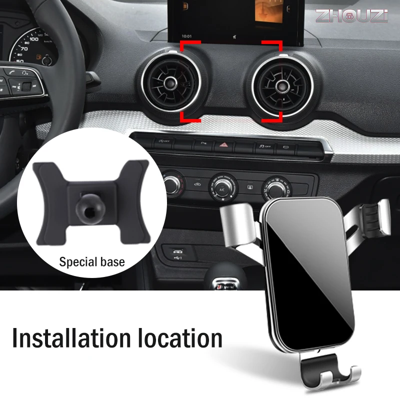 Car Mobile Phone Holder For Audi Q2-Special Mounts GPS Stand Gravity Navigation Bracket Auto Accessories