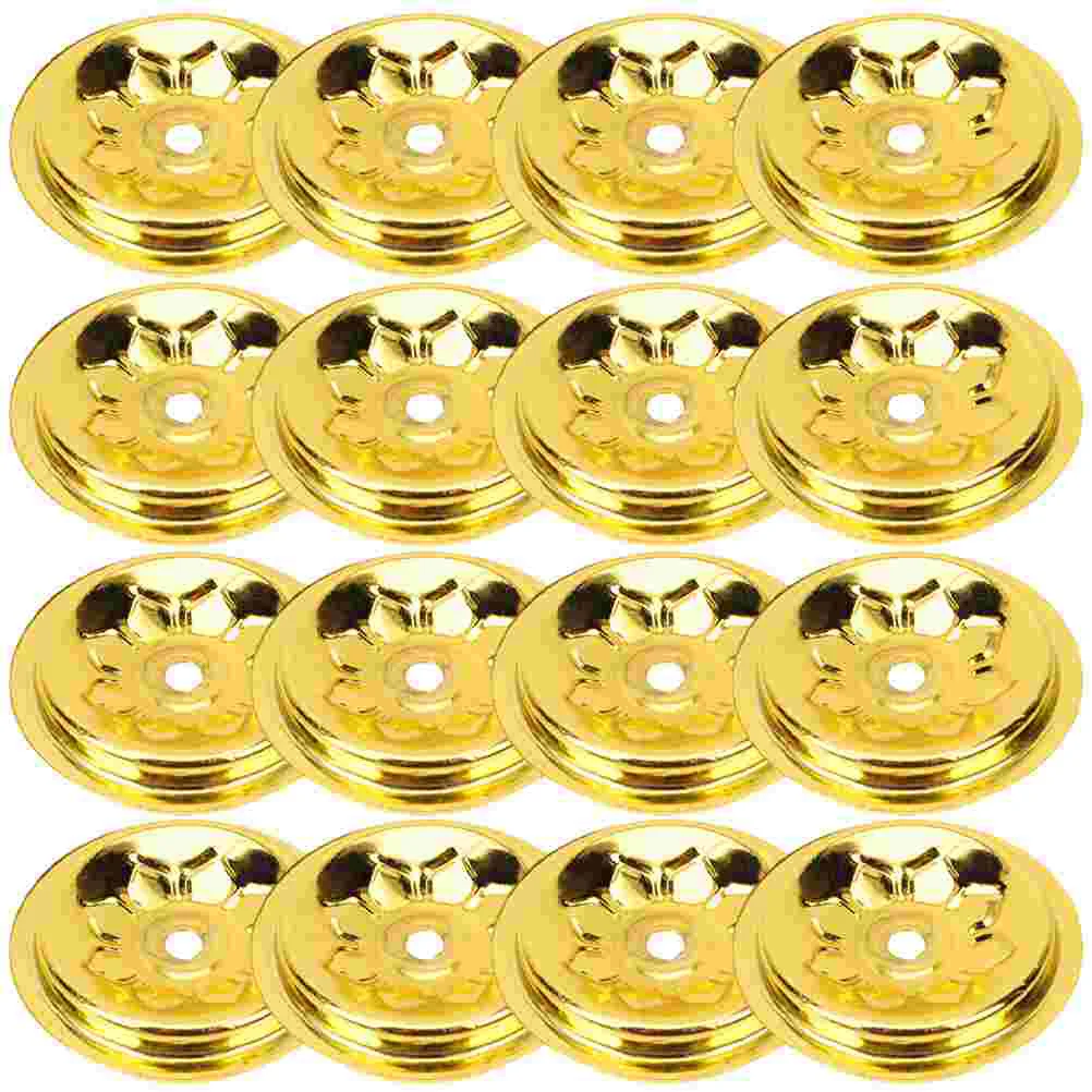 

16 Pcs Butter Lamp Oil Float Supplies Floating Holders Wicks Tray Metal Base Discs