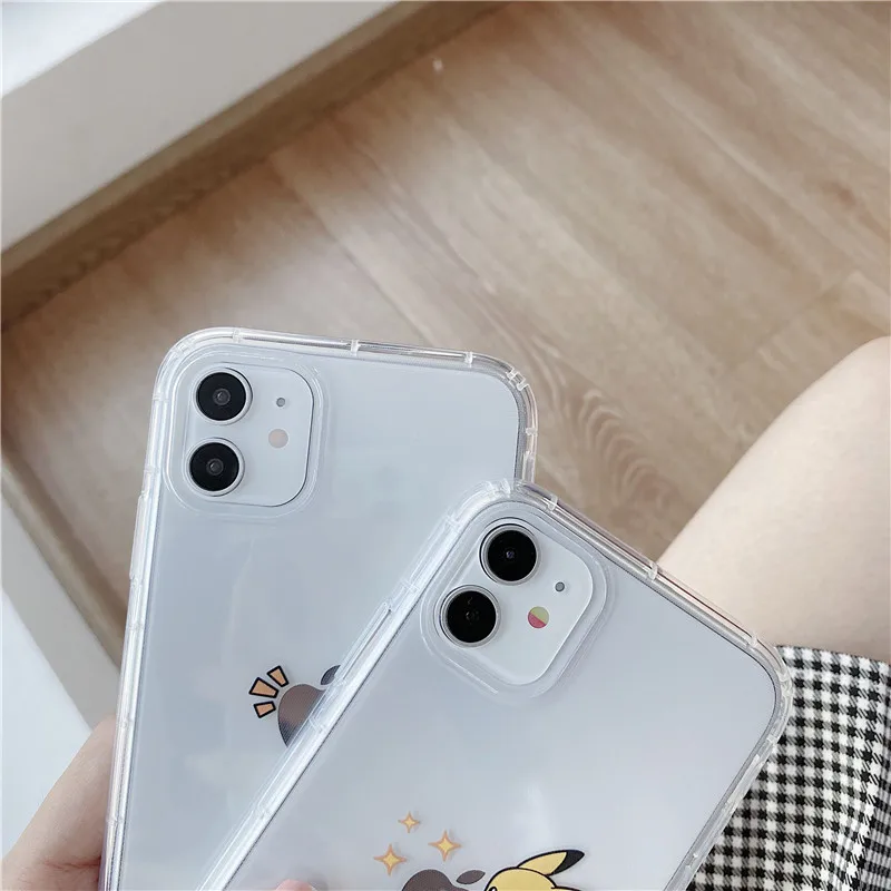 Cute Pokemon Pikachu Phone Cases For iPhone 13 12 11 14 15 Pro Max XR XS MAX 2023 Case Mickey Minnie Stitch Cartoon Cover