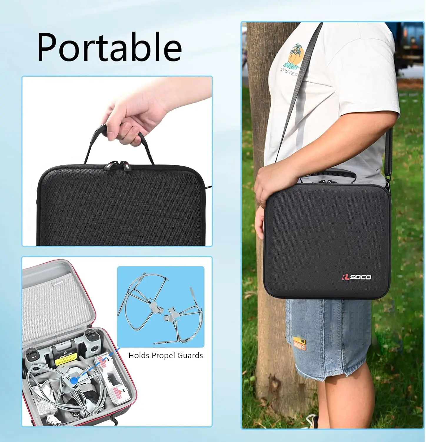 Potensic Nieuwe draagtas voor drone Atom, opbergtas, reistas compatibel met Atom 2-afstandsbediening, zwart