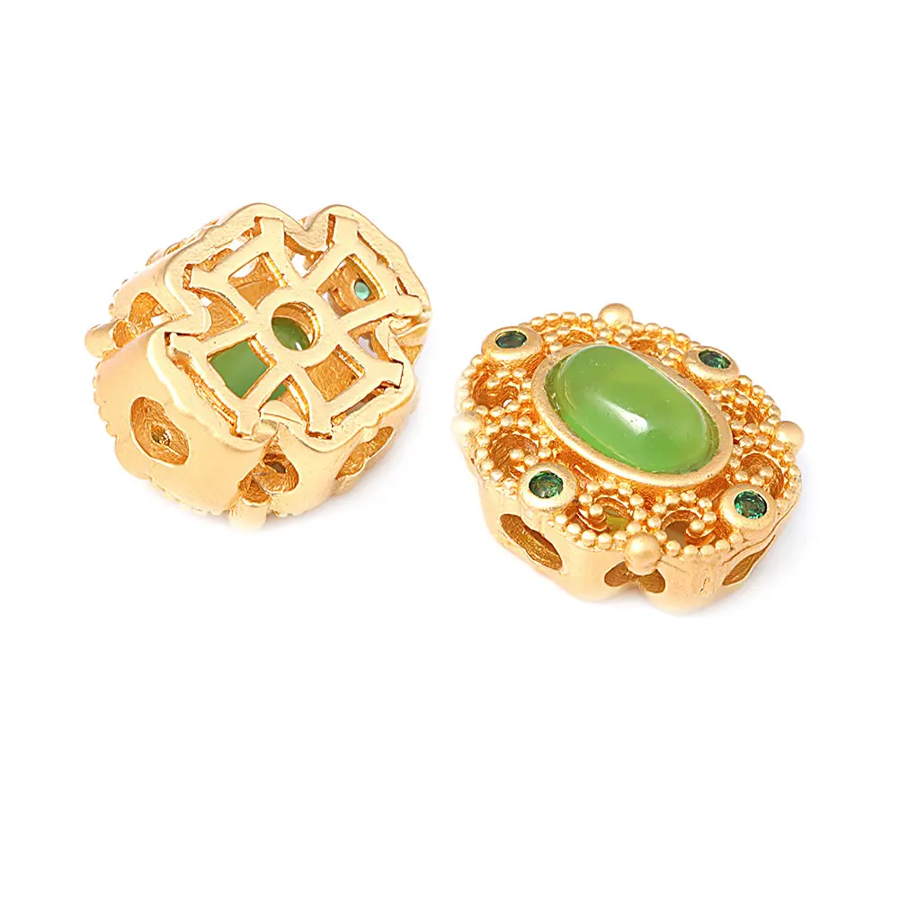 Pulseras de Cuentas Nepalesas Vintage Estilo 5PCS Brasso Dorado Mate Accesorios DIY para Hacer Joyería - details 18