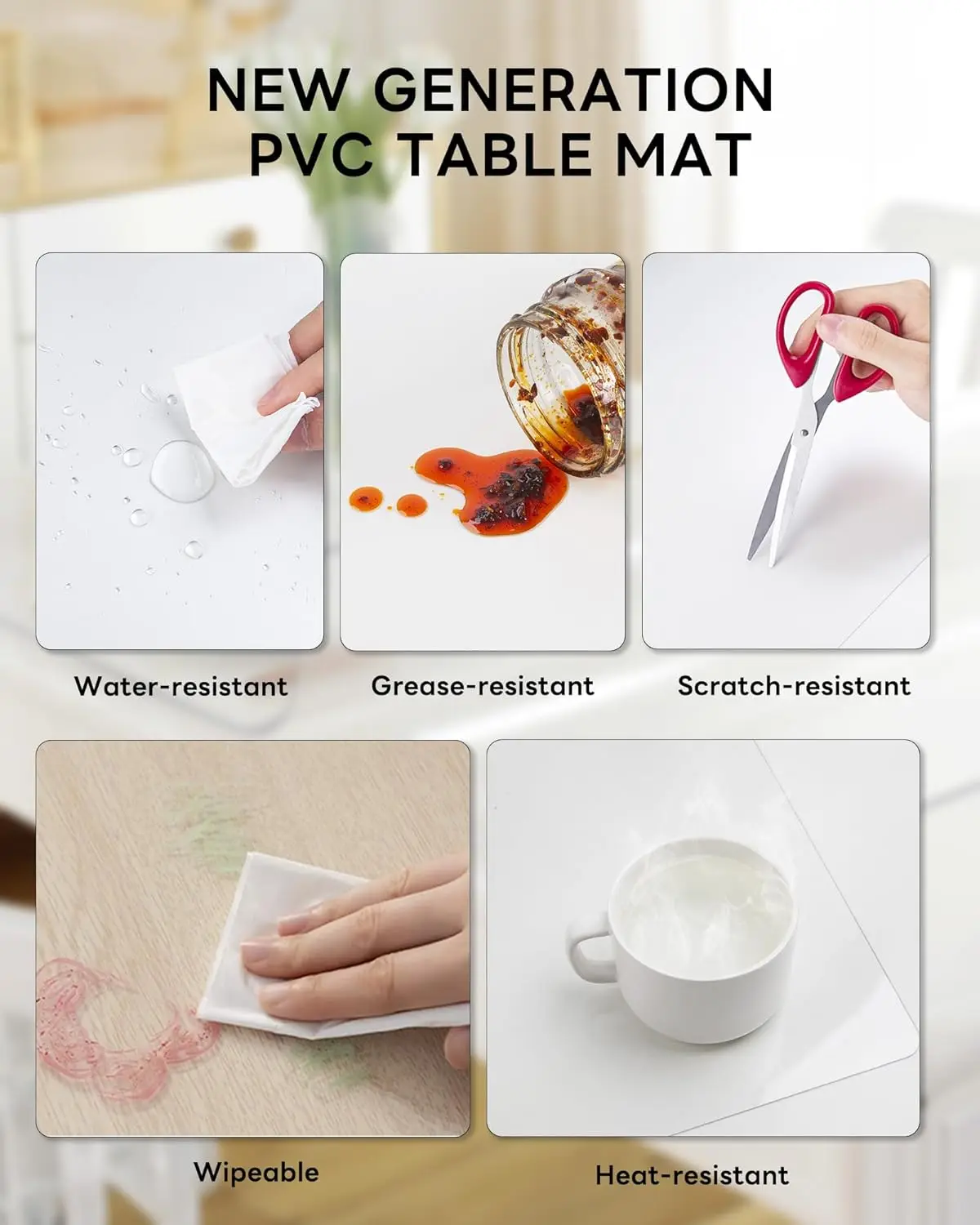 Clear Desk mat, for Keyboard and Mouse, Desk Cover Clear Protector, Frosted Transparent Mat for Office and Home Desktop