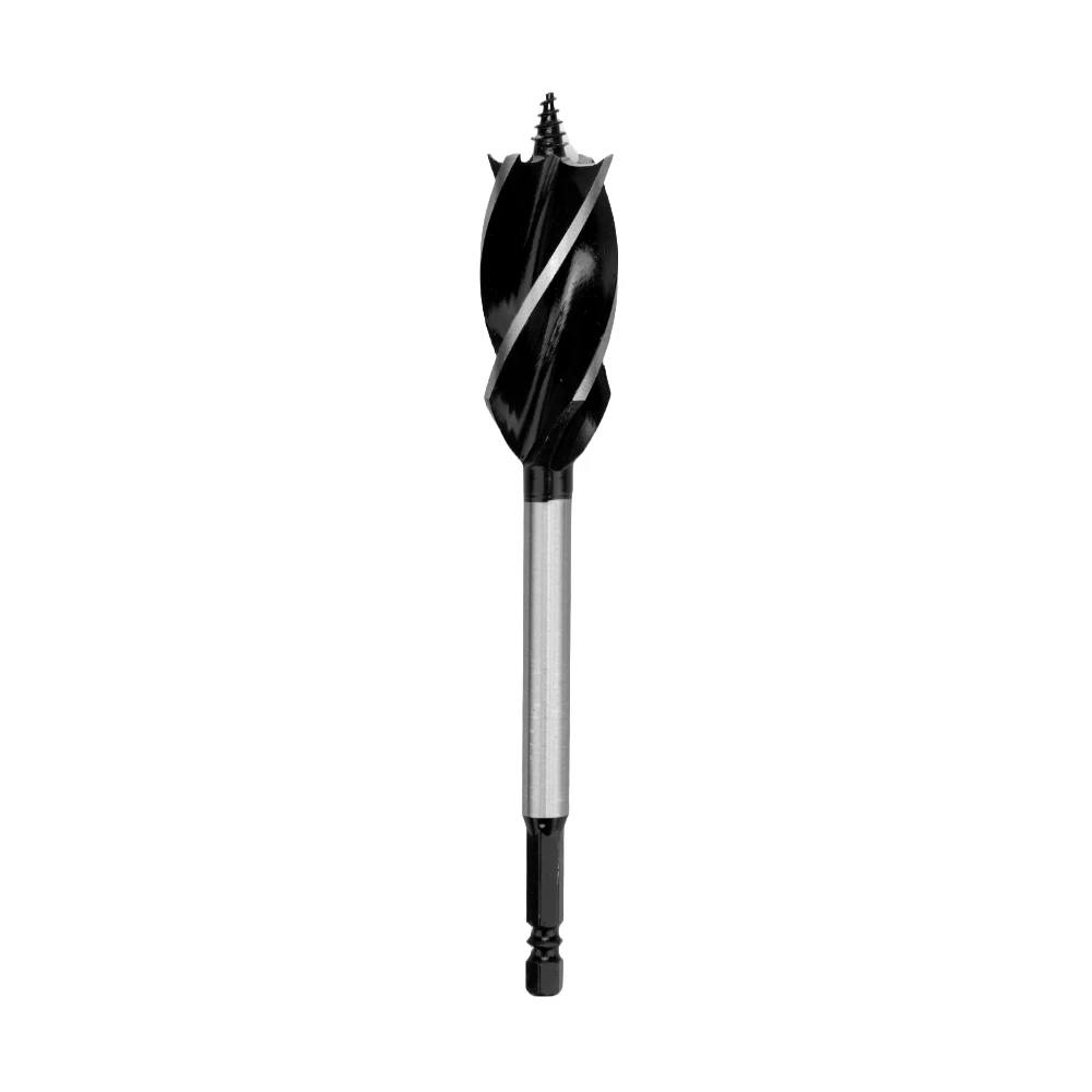 Black Four Blade Woodworking Hole Opener with Hex Handle