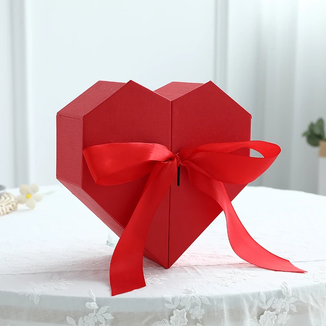 Valentines Day Presents Packing Box Exquisite Red Heart Shaped