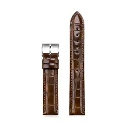 Glossy Genuine Leather Watch Strap - Universal Wrist Bracelet - 18mm (Light Brown)