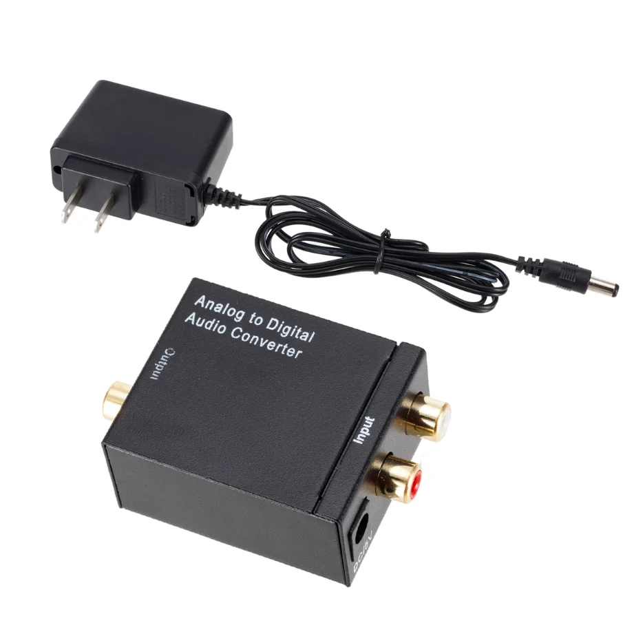 Grwibeou Analog to Digital Audio Converter with Optical Coax RCA Toslink SPDIF Adapter