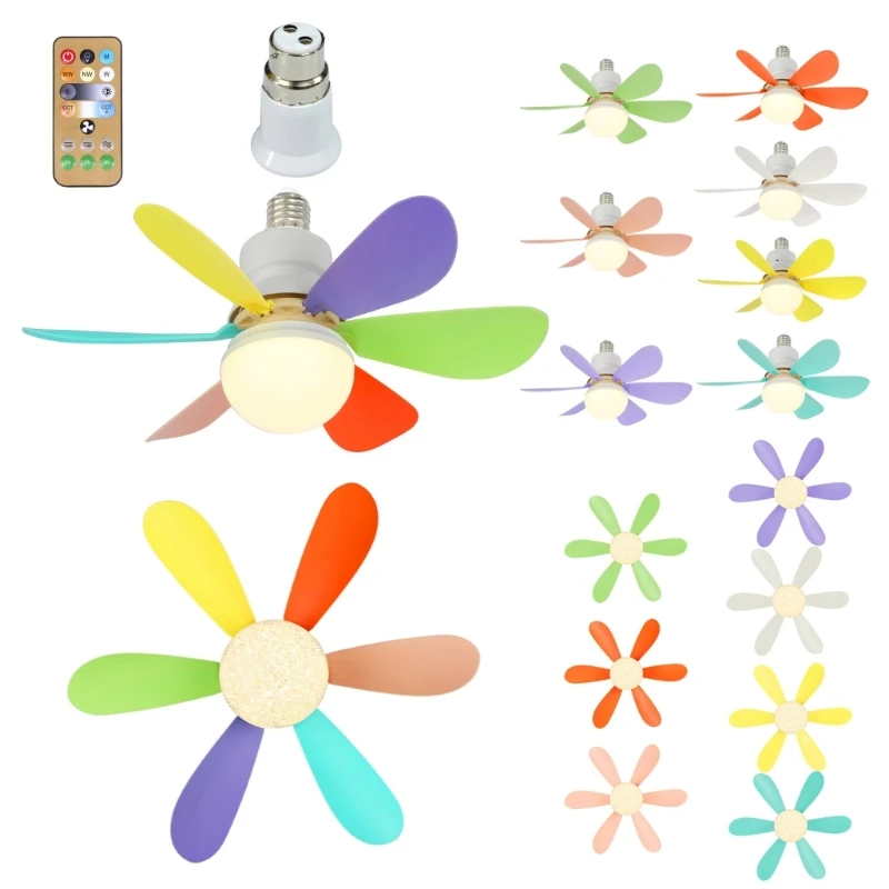 

LED Ceiling Fan 30W LED Fan E27 B22 Thread AC86V-265V Chandelier Fan for Home Kitchen Office 3 Speed Adjustable LED Fan