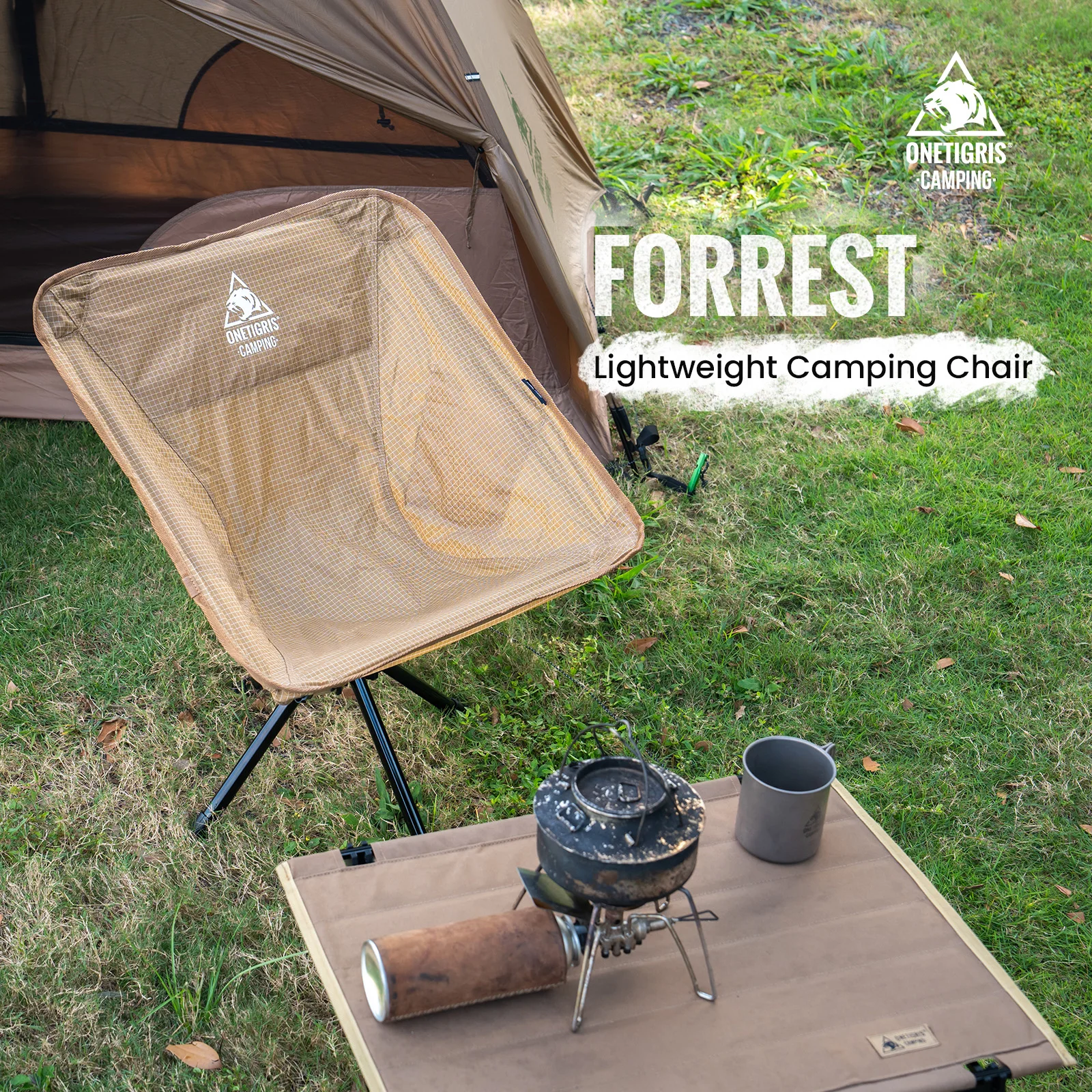 Chaise de camping pliante ultralégère Onetigris - Siège portable pour pêche et randonnée