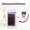 Qeelasee Flat Ellipse Eyelashes Split Tips Lashes 0.15 0.20 0.25Matte C D CC DD Black Color Super Soft Natural 1