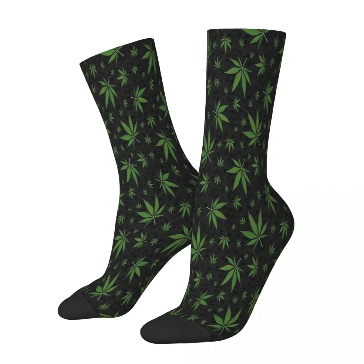 

Weed Leaf Pattern Cannabis Marijuana Pot Leaf Weed Leaf Socks Male Mens Women Spring Stockings Hip Hop