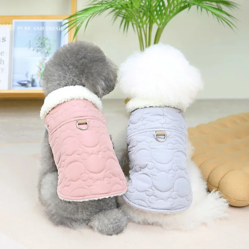WinterSmallDogJacketApparelWarmPuppyCoatGarmentHarnessVest