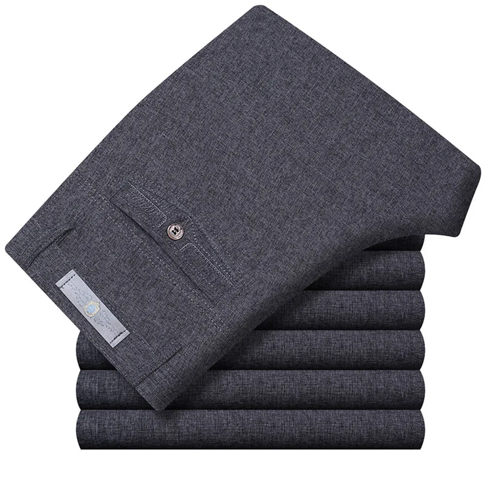 Casual Pants for Men Big Size Formal Classic Breathable 9 Colors Thin Office Suit Trousers