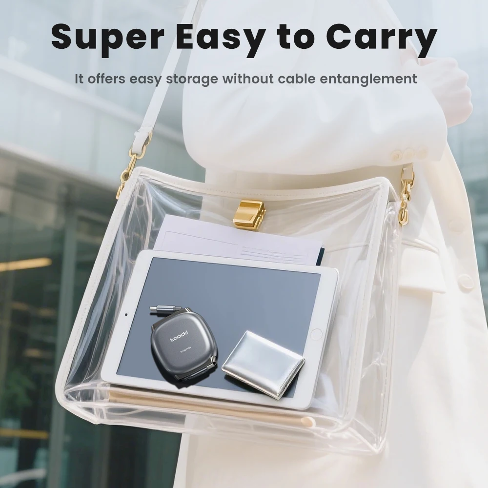 รูปสินค้า สายชาร์จ USB-C พับเก็บได้ ชาร์จเร็ว สำหรับ iPhone Samsung Huawei