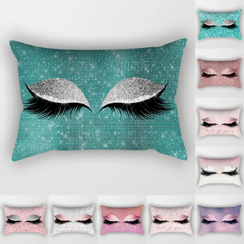 Personalized Eyelash Throw Pillowcase Lash Polyester Cushion Cover Home Decorative Pillow Cases Sofa Decor Pillow Cover