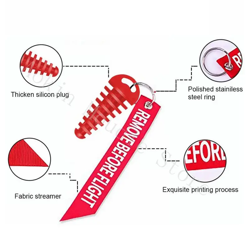 0.6"-1.5" Muffler Exhaust Wash Plug Motorcycle Dirt Bike 2 Stroke Keychain Tag Key Ring Engine ATV Quad Rubber Exhaust Silencer 3