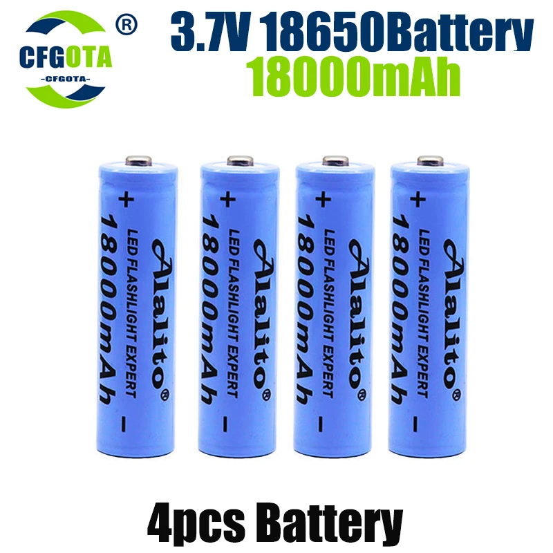 18650 Battery Rechargeable Battery 3.7V 18650 18000mAh Capacity Li-ion Rechargeable For Flashlight Torch Battery+Charger battery charger rechargeable battery