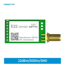 

CDEBYTE SX1262 E22-230T22D IoT LoRa Wireless RF Module 22dBm Long Range 5km UART Radio Frequency TTL SMA-K Antenna DIP 230MHz