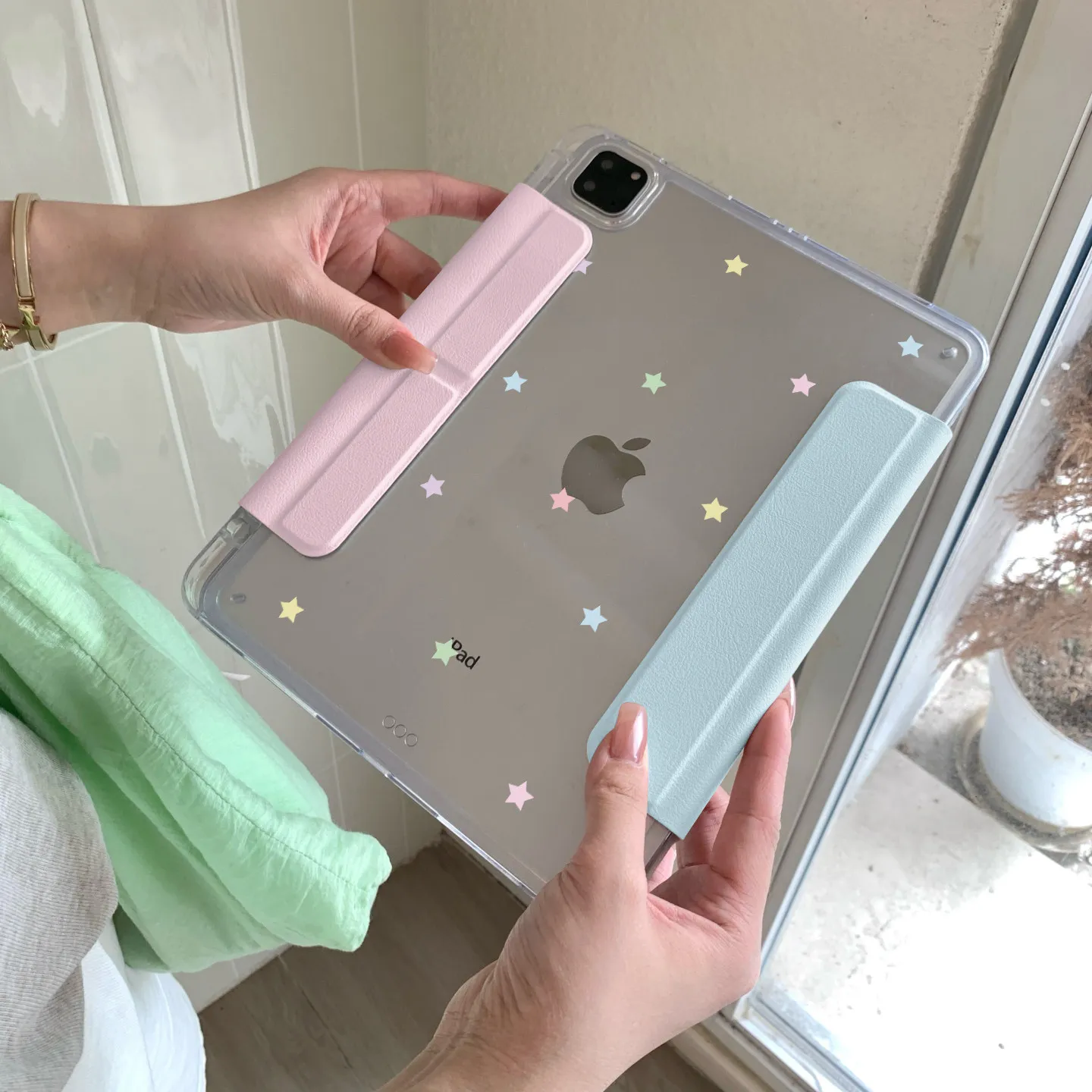 Ins Cute Y-Fold Tablet Case with Stylish Design