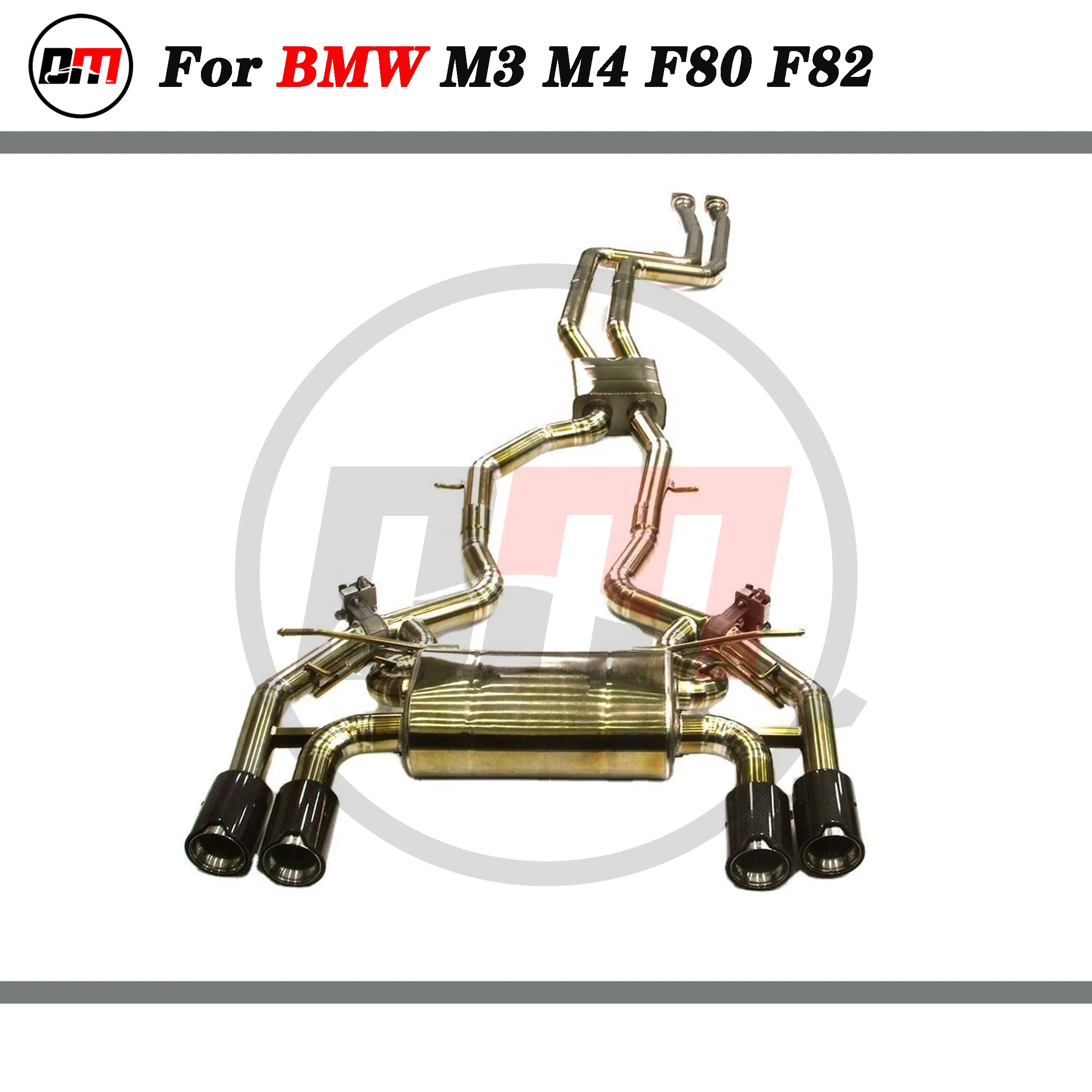 

Выхлопная система DM из титанового сплава catback для bmw m3 m4 f80 f82 с клапаном и наконечниками Глушитель выхлопная труба