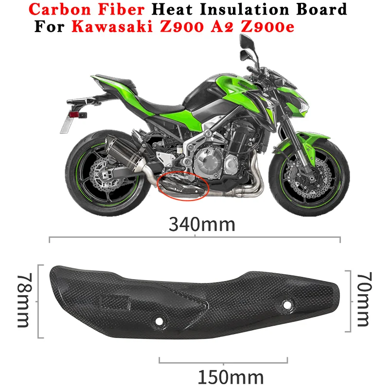 

Motorcycle Exhaust Pipe Escape Cover Carbon Fiber Anti-Scald Cap Heat Shield Guard Rust proof Shell For Kawasaki Z900 A2 Z900e