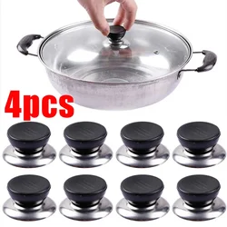 Round Pot Cover Handle Universal Cookware Replacement Knobs Plastic and Stainless Steel Lid Handle Kitchen Cookware Components