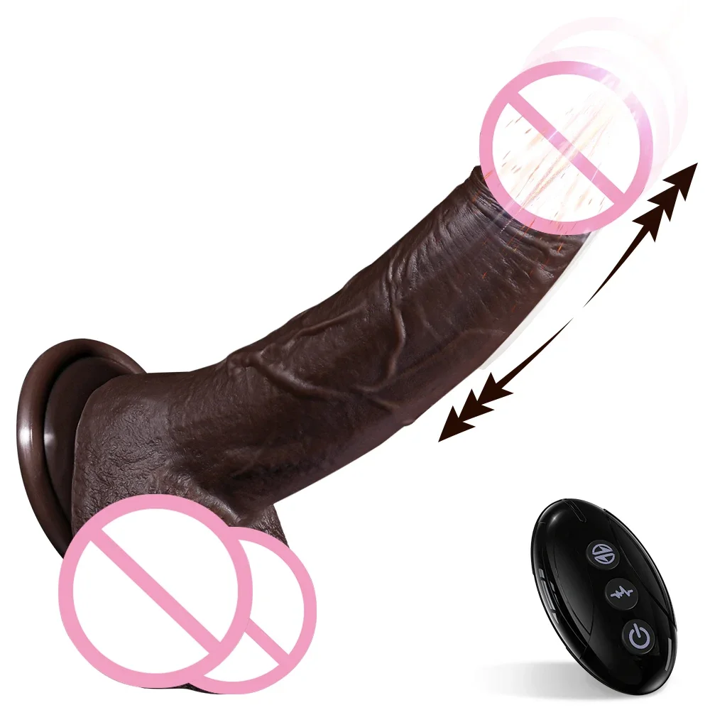 

AAV 9.5 Inch Dildos for Women Thrusting Dildo Vibrator Black Big Penis Realistic Vibrating Dick Sex Toys with Strong Suction Cup