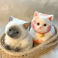 Cute Squishy Relief Squeeze Cat Toys Big Silicone Cat Squishy Fidget Relief Stress Toy With Flocking Surface Anxiety Relaxation 2