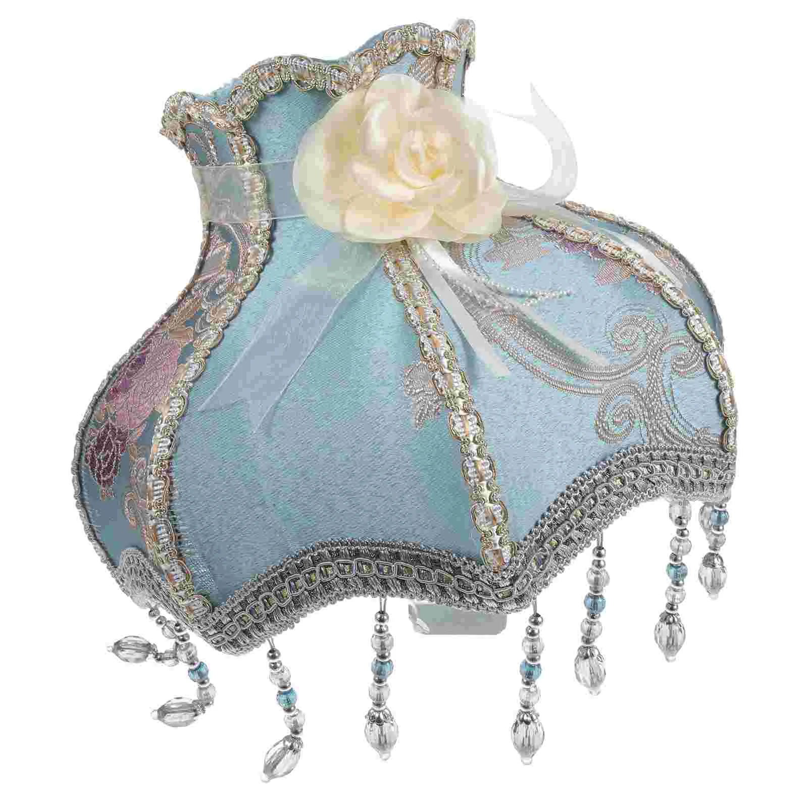 

Vintage Lamp Shade Victorian Lampshade Beads Fringe Scallop Dome Lamp Cover Antique European Cloth Lamp Covers Replacement