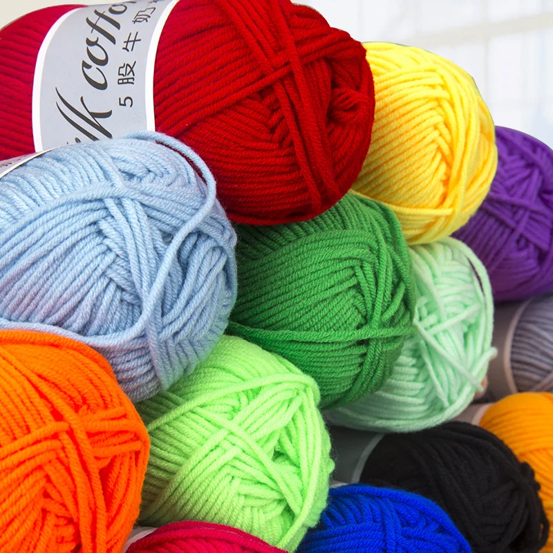 Love-Cotton Knitting Wool for Baby, Children's Wool, Medium Fine Baby Cashmere Yarn, Crochet Thread, Milk Cotton, 50g 3