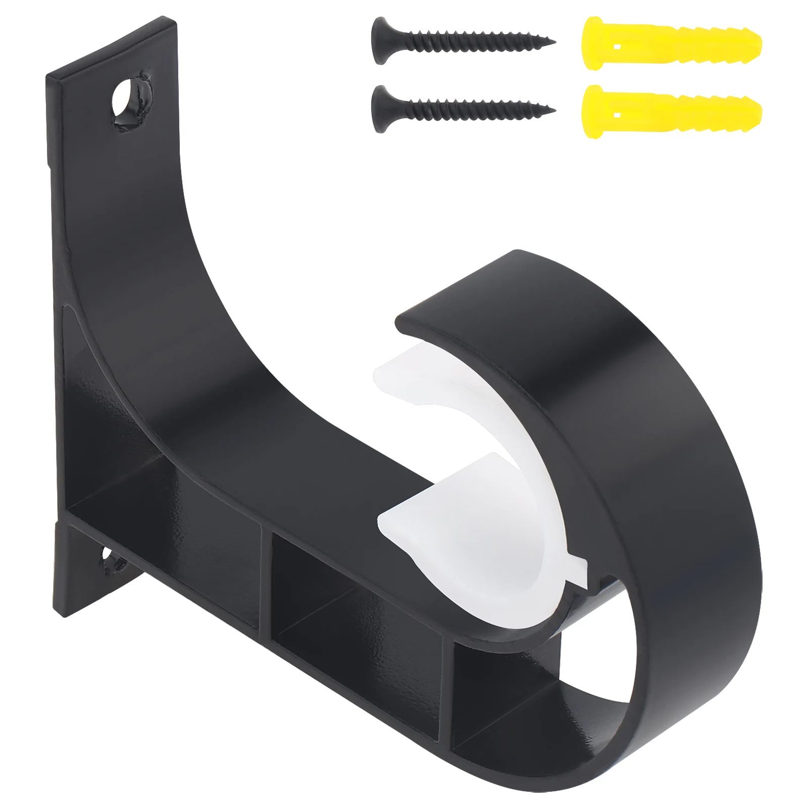 Aluminum Alloy Curtain Rod Bracket Installation Hook Hanger Heavy Duty Curtain Rod Holders with Matching Screws