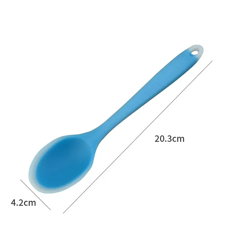 Colorful Silicone Spoon Heat Resistant Non-stick Rice Spoons Kitchenware Tableware Learning Spoon Cooking Kitchen Tool tableware