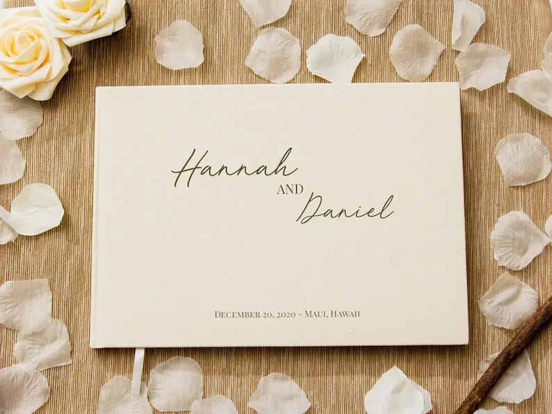 Wedding Guestbook Personalized, Wedding Guest Book or Engagement Party Signing Book, Signing Book for Weddings