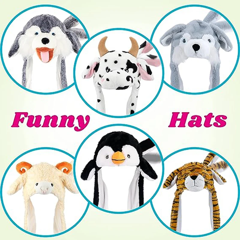 Plush Toys Cute Bunny Ears Hat Moving Pikachu Rabbit Soft Jumping Up Cap Funny Girls Cartoon Kawaii Gift for Adult Kids