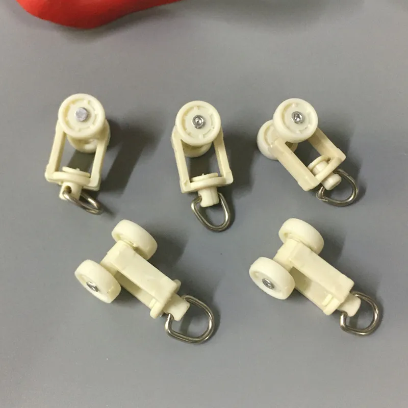 Description Picture 5 of item45pcs Curtain Rail Pulley Mute Track Hook Ring Roller Bathroom Curtains Blinds Plastic Track Pulley Curtain Accessories