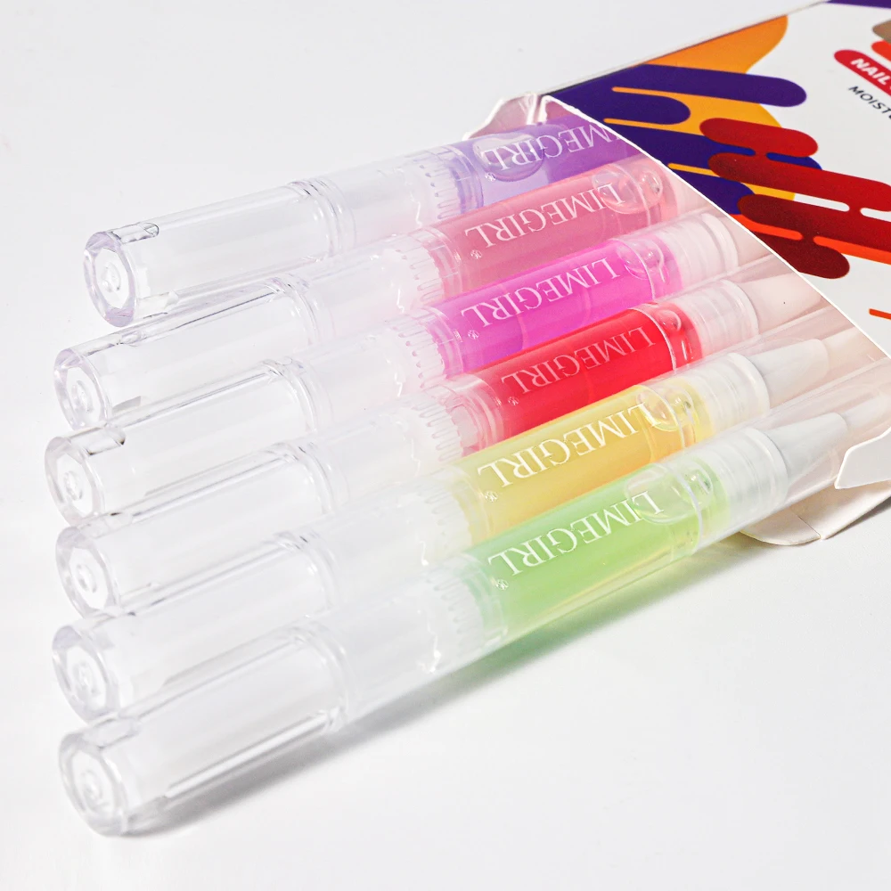 Cuticle Oil Nail Care Kit LIMEGIRL 6pcs Nutrition Oil Pen Gift Box For Nails Nourishment Dead Skin Cracks Care Product Set