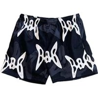 2024 Mesh Breathable Men Shorts GYM Basketball Running Quick-Drying Shorts Baggy Flame Print Fashion Shorts Summer Shorts 2