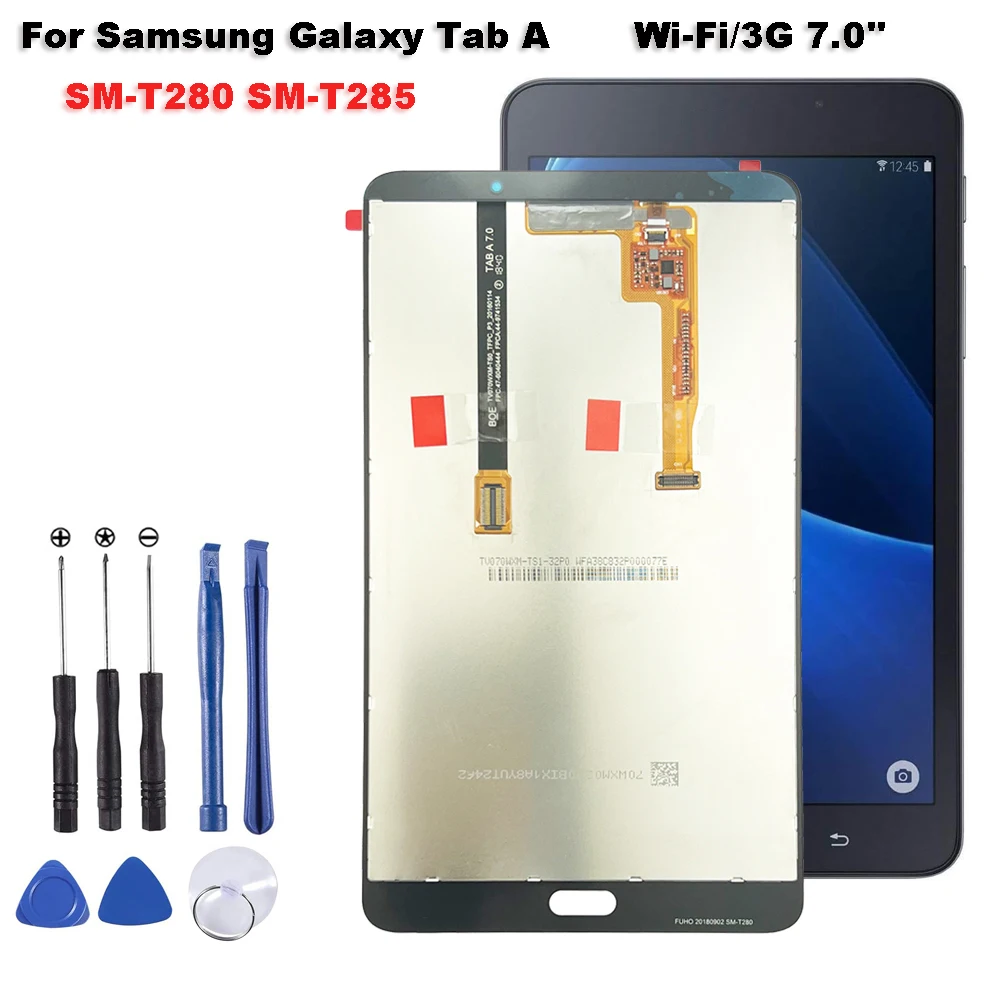 Новый ЖК-дисплей для Samsung Galaxy Tab A 7, Wi-Fi, 3G, SM-T280 T280, T285, 7,0 дюйма, сенсорный экран, дигитайзер, стекло в сборе aaa жк дисплей для samsung galaxy tab 3 lite t111 sm t111 3g версия жк дисплей сенсорный экран дигитайзер сенсор с бесплатными инструментами