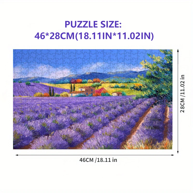 46*28cm 500Pieces Jigsaw Puzzle for Adults Oil Painting Lavender Flower Paper Puzzles Home Decor Wall Display Festival Gift Toys 2