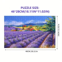 46*28cm 500Pieces Jigsaw Puzzle for Adults Oil Painting Lavender Flower Paper Puzzles Home Decor Wall Display Festival Gift Toys 2