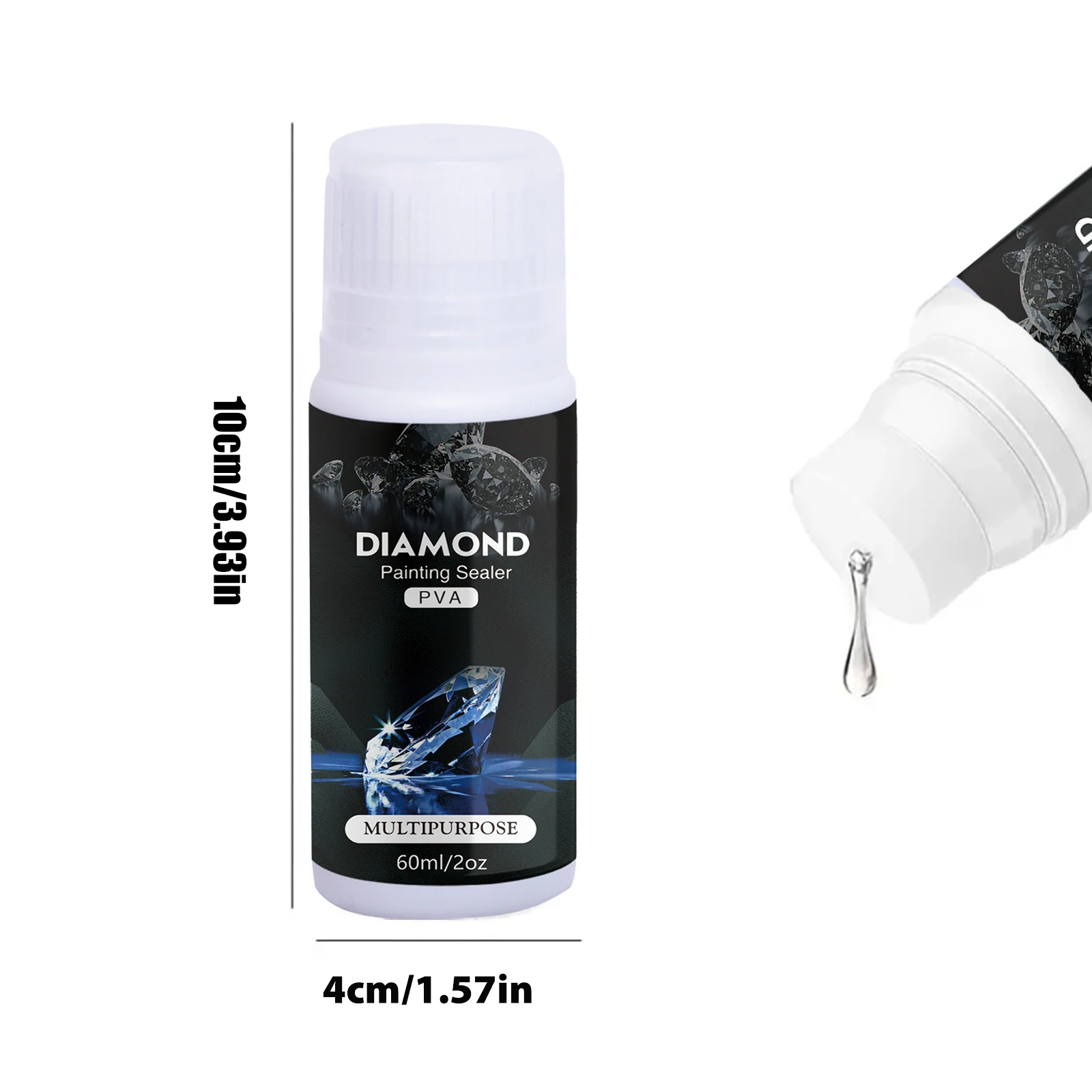 Diamond Painting Sealer 60ML with Sponge Head 5D Diamond Painting Glue and Jigsaw Puzzle Glue for Permanent Hold & Shine Effect