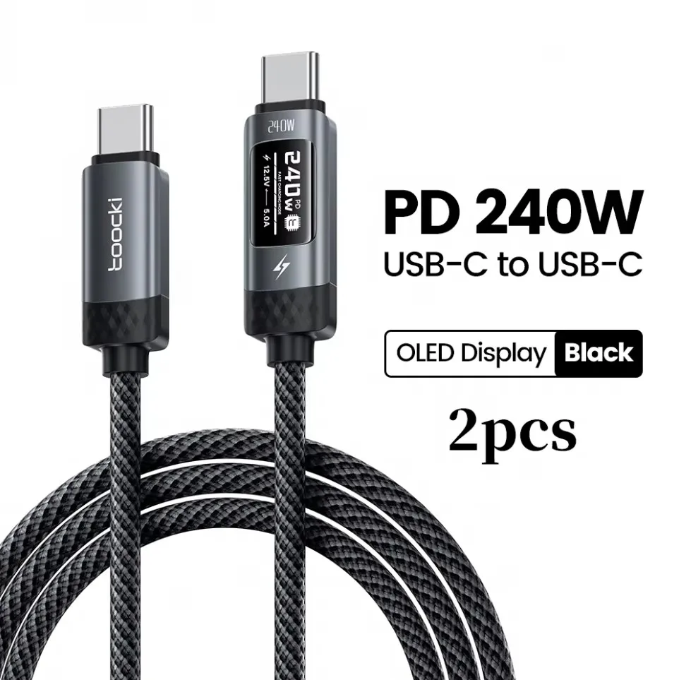 Toocki 240W USB-C Fast Charging Cable with OLED Digital Display