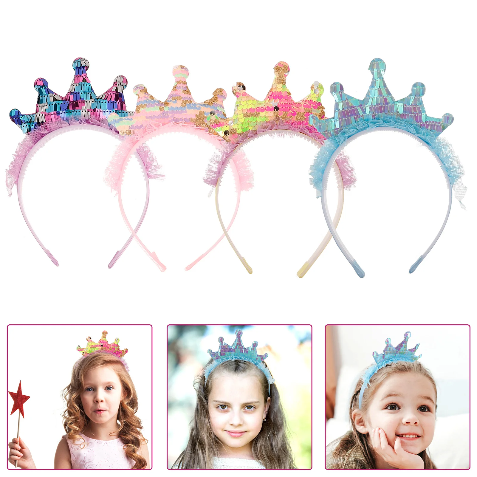 

4 шт., ободок для волос с блестками