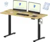 FLEXISPOT EN1 One-Piece Rubber Wood Standing 55 X 24 Inches Height Adjustable Electric Sit Stand Home Office Desks  Rubber Top 2