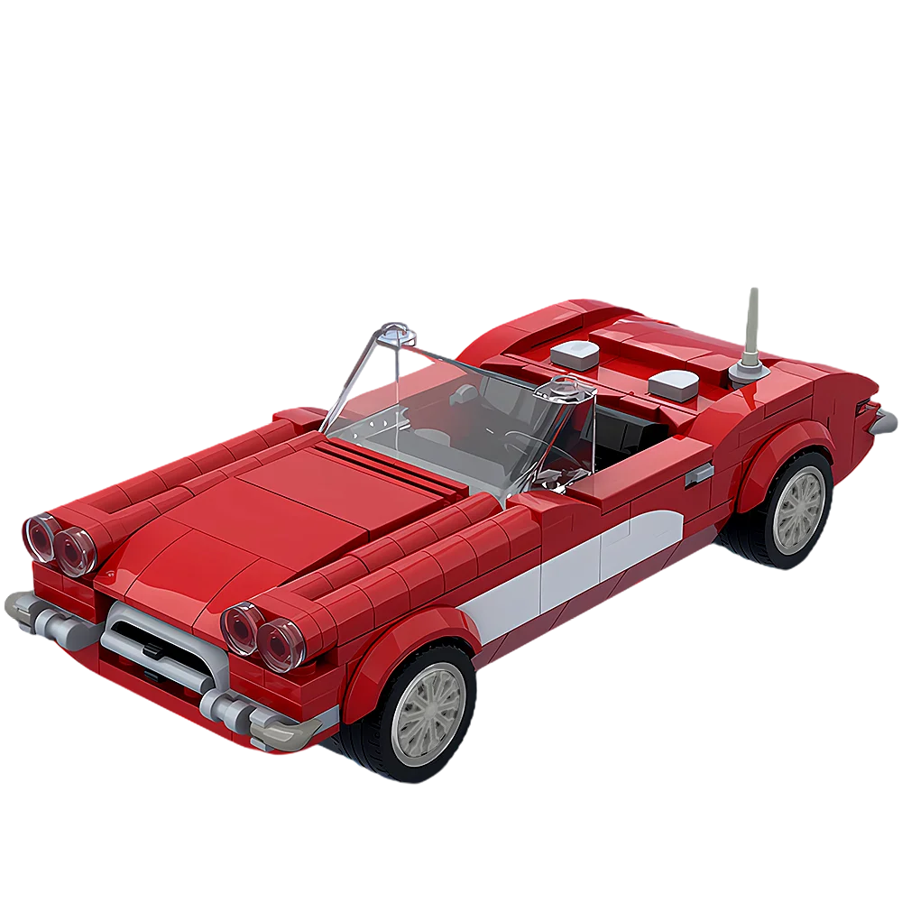 MOC 스피드 챔피언 슈퍼 레이싱 차량 코르벳 C1 빌딩 블록, 모델 자동차 벽돌, DIY 조립, 어린이 장난감, 생일 선물