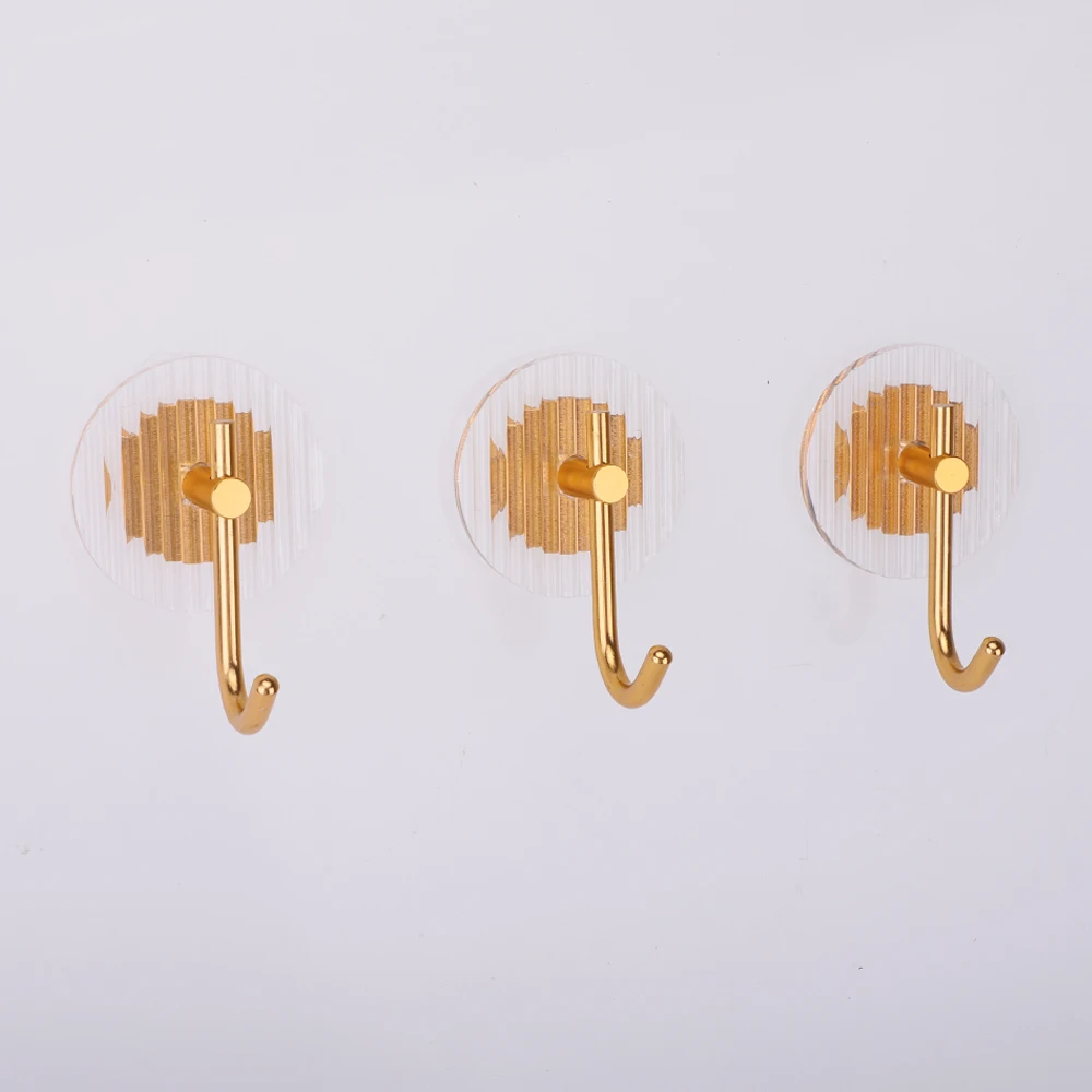 1-3PCS Adhesive Wall Hooks Acrylic Shower Hooks for Hanging Gold Self-adhesive  Hooks Towel Holder Bathroom Accessories - AliExpress