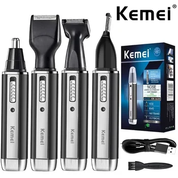 Kemei 4 in 1 trimmer for men Electric Nose and ear trimmer Rechargeable Trimmer For Hair Beard Nose And Ear Cleaner Grooming Set 1