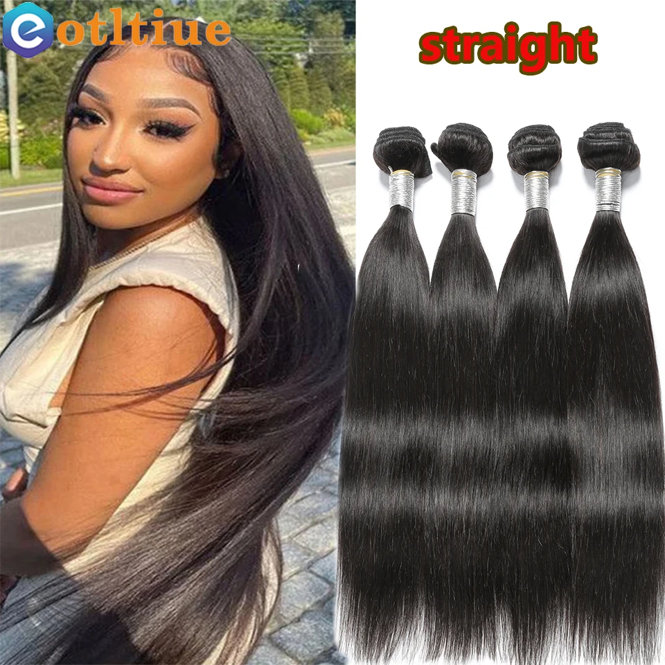 Bone Straight Human Hair Bundles 32 34 36 38 40Inch 1/3/4 Pcs Deals Sale For Women Brazilian Natural Color Remy Hair Extention